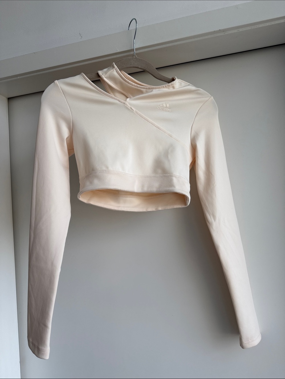 adidas Women’s Cream Cropped Long-Sleeve Hoodie